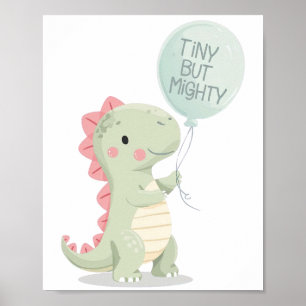 Lustige und motivierende Dino-Grafik Poster