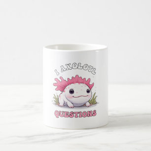 Lustige und niedliche Axolotl-Fragen Kaffeetasse