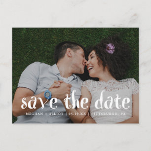 Lustige und trendige Hochzeit Save-the-Date-Foto Ankündigungspostkarte