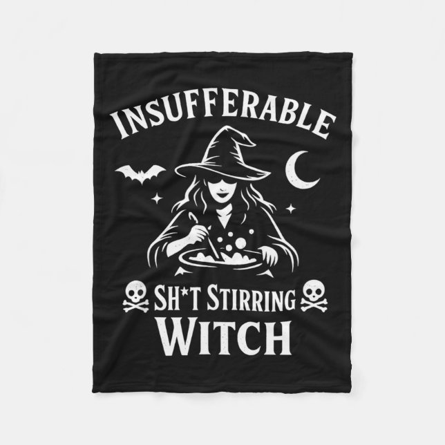 Lustige unerträgliche rührende Hexe Halloween goth Fleecedecke (Vorderseite)