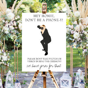 Lustige Unplugged-Zeremonie Hochzeitsschild Poster