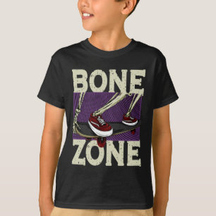 Lustige Urne Skelett Knochen Zone Skateboarder Gru T-Shirt