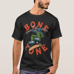 Lustige Urne Skelett Knochen Zone Skateboarder Gru T-Shirt