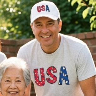 Lustige USA-Geburtstagsfeier Rot Weiß und Blau T-Shirt
