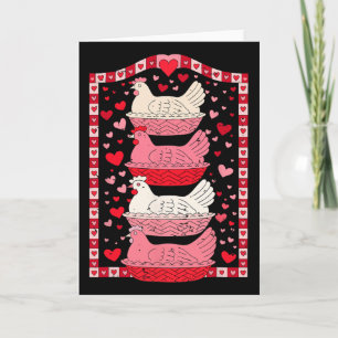 Lustige Valentins Henne Auf Nest Vintage Oma Core Karte