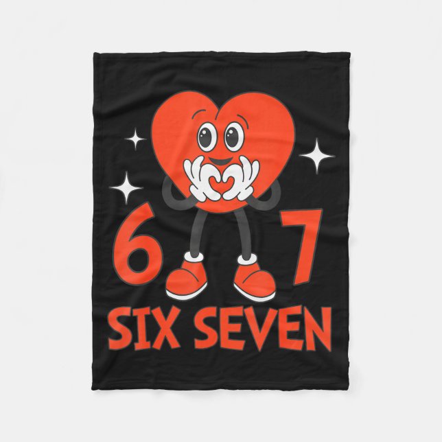 Lustige Valentins Sechs Sieben Herzen 6 7 Meme Jun Fleecedecke (Vorderseite)