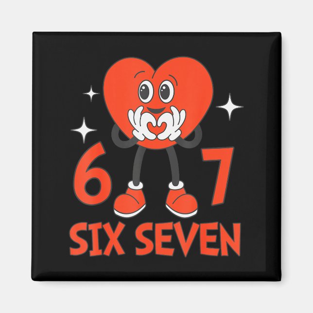 Lustige Valentins Sechs Sieben Herzen 6 7 Meme Jun Magnet (Vorne)