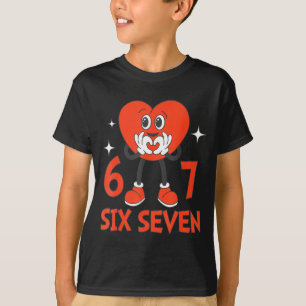 Lustige Valentins Six Seven Hearts 6 7 Meme Jungen T-Shirt