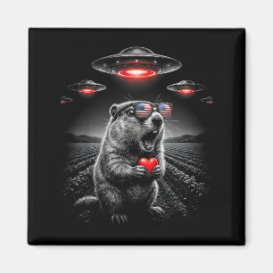 Lustige Valentinsgrüße Murmeltier Selfie Alien Ufo Magnet