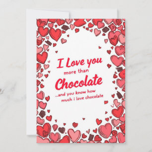 Lustige Valentinskarten mit Schokolade Feiertagskarte