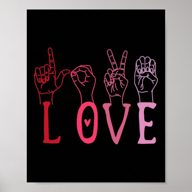 Lustige Valentinstag Asl Poster (Vorne)