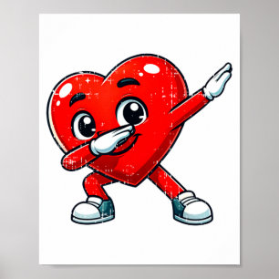 Lustige Valentinstag Dabbing Herz Liebhaber Männer Poster