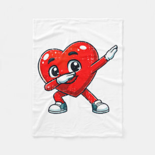 Lustige Valentinstag Dabbing Herzliebhaber Männer Fleecedecke