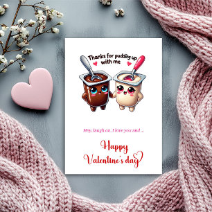 Lustige Valentinstag-Liebeskarte mit Cartoon-Essen Feiertagskarte