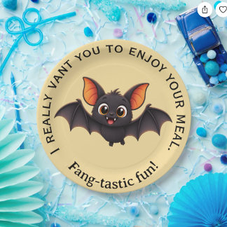 Lustige Vampirfledermaus Halloween-Party Pappteller