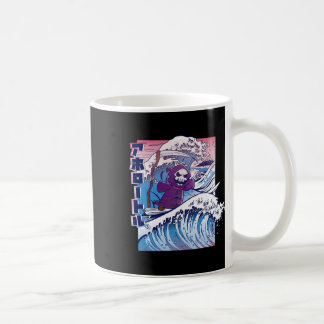 Lustige Vaporwave Kanagawa Große Welle Japan Surfe Kaffeetasse