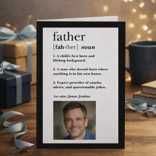 Lustige Vater-Definition und Foto zum Vatertag Karte