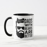 Lustige Väter mit Bart Zitat Schwarze Grafik Tasse