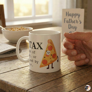 Lustige "Väter-Steuer" Definition & süße Pizza-Gra Kaffeetasse