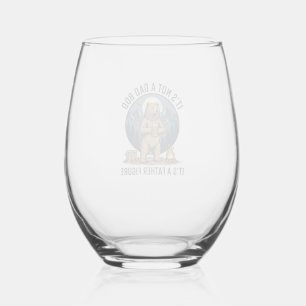 Lustige Vaterfigur Bär Camping Vektor Design_1 Weinglas Ohne Stiel
