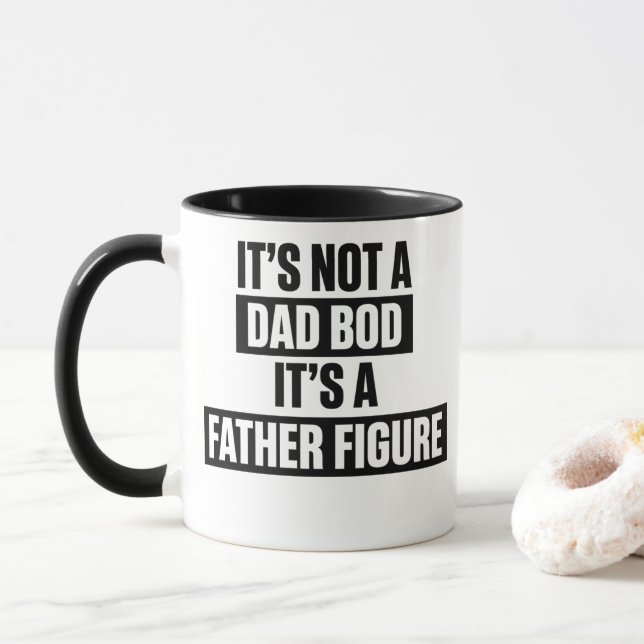 Lustige Vaterfigur Dad Bod Kaffeetasse Geschenk (Mit Donut)