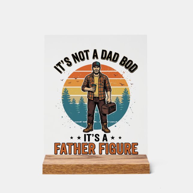 Lustige Vaterfigur Vintage-Dad-Humor-Shirt-Design Acrylschild (Vorderseite)