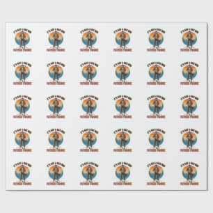Lustige Vaterfigur Vintage-Dad-Humor-Shirt-Design Geschenkpapier
