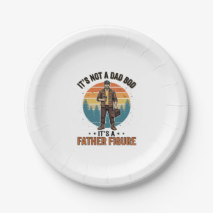 Lustige Vaterfigur Vintage-Dad-Humor-Shirt-Design Pappteller