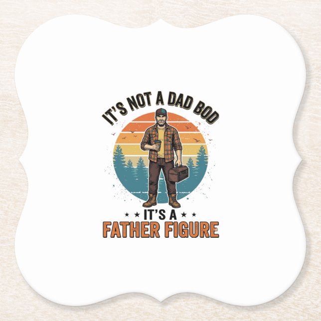 Lustige Vaterfigur Vintage-Dad-Humor-Shirt-Design Untersetzer (Vorderseite)