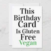 Lustige vegane glutenfreie Geburtstagskarte