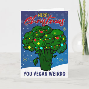 Lustige Veganer Spinner Karte, Frohe Weihnachten Karte