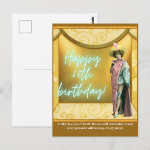 Lustige veränderte Kunst 60. Geburtstag Postkarte