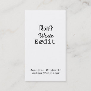 Lustige Verfasser-Visitenkarten essen schreiben Visitenkarte