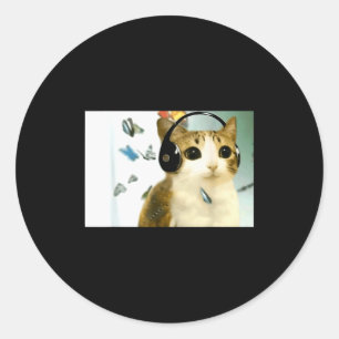 Lustige verfluchte Internet-Trend-Meme lustige Kat Runder Aufkleber