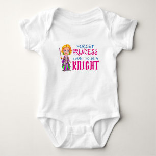 Lustige "Vergiss Prinzessin, ich will Ritter sein" Baby Strampler