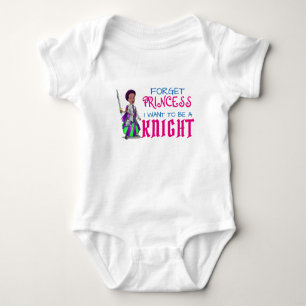 Lustige "Vergiss Prinzessin, ich will Ritter sein" Baby Strampler