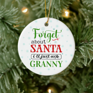Lustige Vergiss-Santa-OMA-Weihnachtsdekoration Keramik Ornament