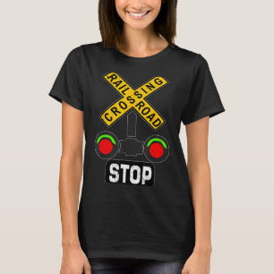 Lustige Verkehrszeichen Bahnübergang Ampeln T-Shirt