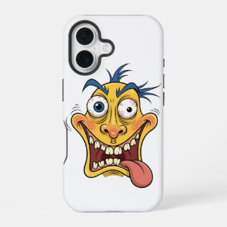 Lustige verrückte Gesicht Cartoon iPhone-Hülle – B iPhone 16 Hülle