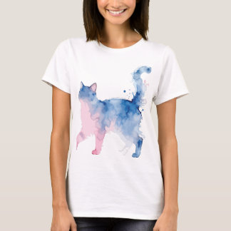 Lustige verrückte Katzenlady, die von zu Hause aus T-Shirt