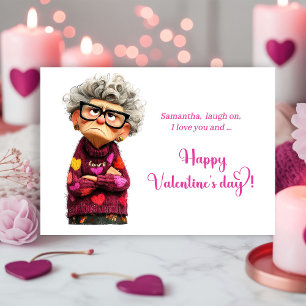 Lustige Verrückte Mürrische Damen Valentinstagskar Feiertagskarte