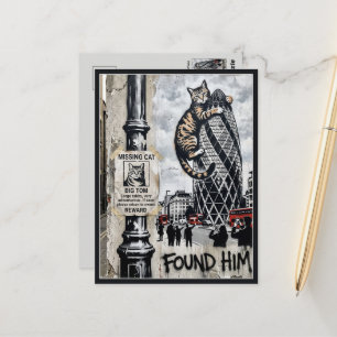 Lustige verschwundene Katze Postkarte