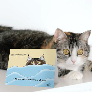 Lustige verspielte gelbe Tabby-Katze Morgen Humor Karte