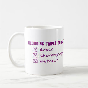 Lustige verstopfende dreifache kaffeetasse