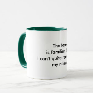 Lustige vertraute Gesicht Kaffeetasse