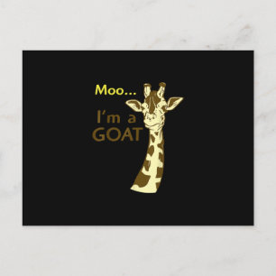 Lustige verwirrende Giraffe Muh ich bin eine Ziege Postkarte