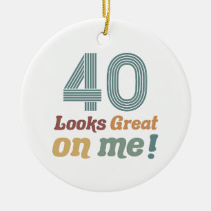 Lustige Vintage 40. Geburtstag Keramik Ornament