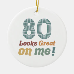 Lustige Vintage 80. Geburtstag Keramik Ornament