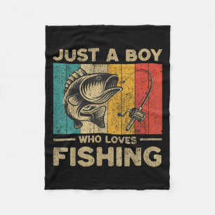 Lustige Vintage-Angler-Witze Jungen Fischer B Fi-S Fleecedecke
