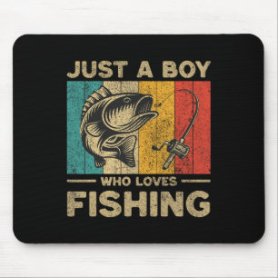Lustige Vintage-Angler-Witze Jungen Fischer B Fisc Mousepad